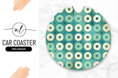 Teal and Cream Round Pattern with Circle Shapes on Textured Product Image 1