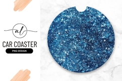 Sparkling Blue Glitter Texture Round Car Coaster Png Product Image 1