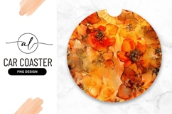 Vibrant Orange Floral Round Background Illustration Product Image 1