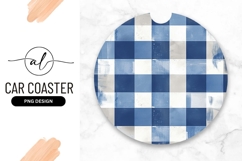 Round Car Coaster Png Design With Navy Blue And White Product Image 1