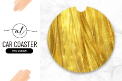 Elegant Golden Fabric Texture For Round Car Coaster Png Product Image 1