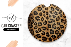 Round Car Coaster Png With Leopard Print Pattern Animal Product Image 1