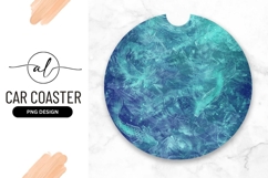 Aquatic Art Round Design With Koi Fish Swimming In Blue Teal Product Image 1