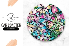Colorful Floral Stained Glass Round Design Product Image 1