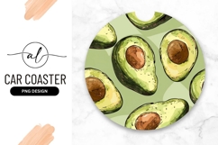 Hand Drawn Avocado Halves Pattern Illustration Background Product Image 1