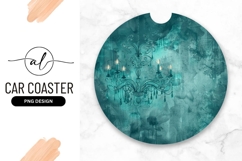 Elegant Teal Chandelier Watercolor Illustration Product Image 1