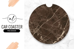 Brown Marble Texture Round Car Coaster Png Product Image 1