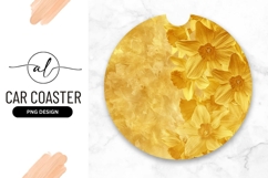 Golden Daffodils On Textured Circle Background Product Image 1