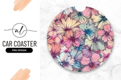 Floral Arrangement With Pastel Colors Round Car Coaster Product Image 1