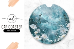 Blue Textured Round Floral Background Design Product Image 1