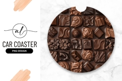 Assorted Dark Chocolates Round Car Coaster Png Product Image 1