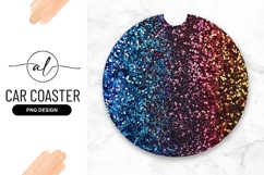 Glittering Round Car Coaster Png Background Texture Product Image 1