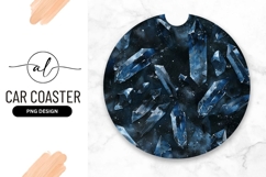 Watercolor Blue Crystals On Dark Cosmic Background Product Image 1
