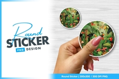 Colorful Toucans and Tropical Foliage Round Sticker Png Product Image 1