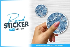 Watercolor Winter Scene with White Round Sticker Png Product Image 1