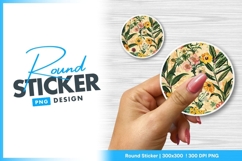 Floral Arrangement on Round Sticker Png Product Image 1