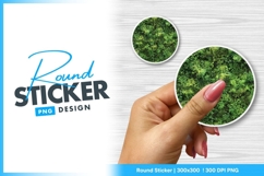 Lush Green Foliage Texture in a Round Sticker Png Product Image 1