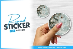 Elegant christmas ornaments on winter round sticker png Product Image 1