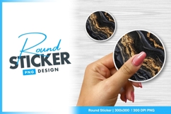 Black gold marble fluid abstract circular round sticker png Product Image 1