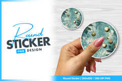 Watercolor Christmas ornaments with snowflakes round sticker Product Image 1