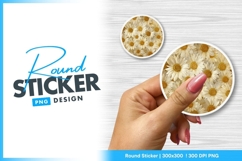 Daisy flowers floral arrangement round sticker png Product Image 1