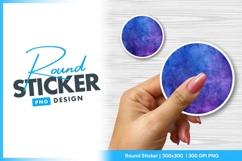 Watercolor texture round sticker png Product Image 1