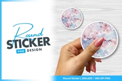 Floral round sticker png Product Image 1