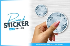 Floral watercolor round frame round sticker png Product Image 1