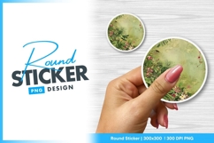 Round floral jungle background texture round sticker png Product Image 1