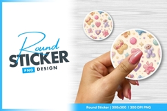 Cute pastel baby shower seamless pattern round sticker Product Image 1