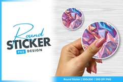 Iridescent foil texture abstract round sticker png Product Image 1