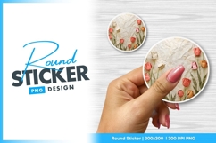 Origami tulips on textured paper round sticker Product Image 1