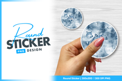 Wolf pack in snowy winter forest round sticker Product Image 1