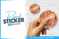 Abstract floral watercolor background round sticker png Product Image 1