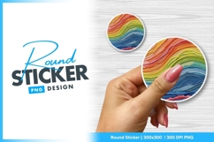 Colorful textured abstract oil painting round sticker png Product Image 1