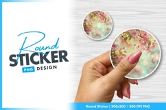 Cherry blossoms spring bokeh round sticker png Product Image 1