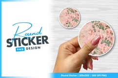 Vintage roses round sticker png Product Image 1