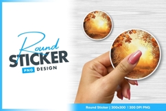 Autumn round sticker png Product Image 1