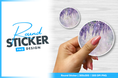 Wisteria flowers round elegant artistic spring round sticker Product Image 1