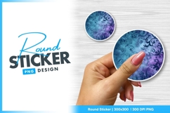 Elegant floral design round sticker png Product Image 1