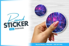 Abstract glowing light streaks in circle round sticker Product Image 1
