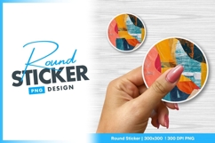 Abstract colorful collage art round sticker png Product Image 1
