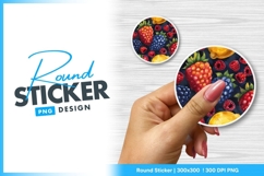 Colorful berries and fruits artistic round sticker Product Image 1