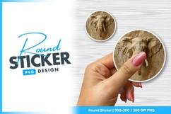 Origami elephant head beige paper round sticker png Product Image 1