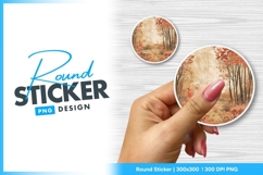 Round sticker png design autumn forest theme Product Image 1
