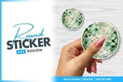 Watercolor floral design concept Round sticker png Product Image 1