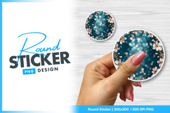 Floral round sticker png Product Image 1