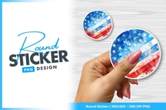 Round sticker png american flag design Product Image 1