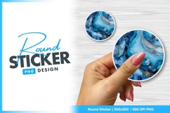 Hand holding round sticker png design Product Image 1