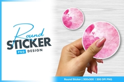 Hand holding watercolor hearts round sticker png Product Image 1
